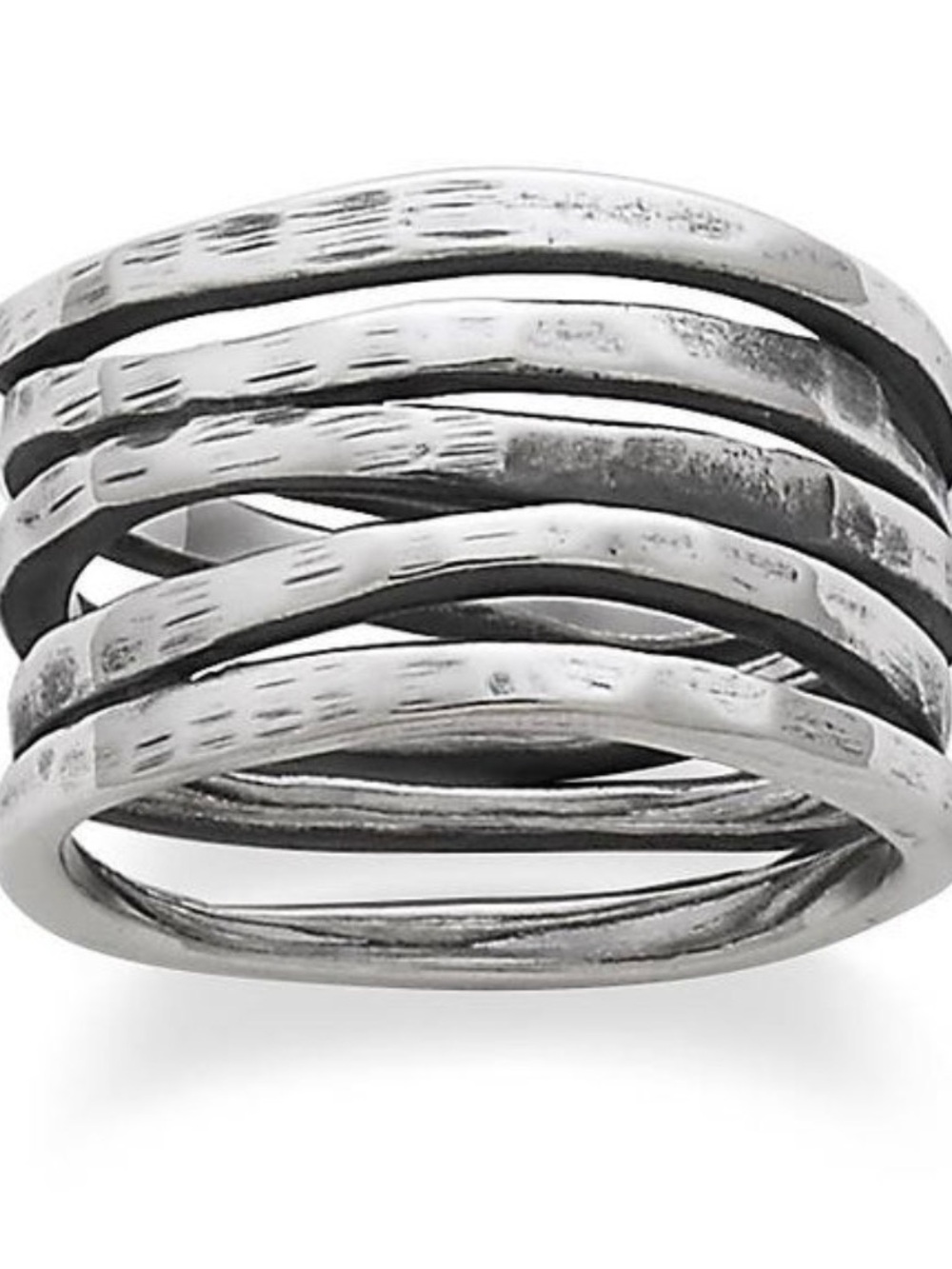James Avery Sterling Silver Multi-Band Hammered Ring 8